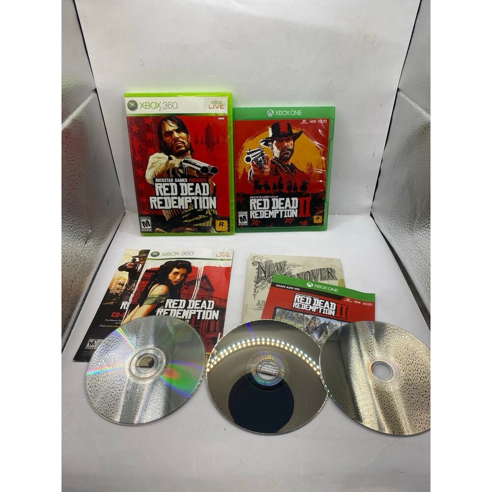 Red Dead Redemption 1 & 2 Microsoft Xbox One Xbox 360 2 Game Lot bundle